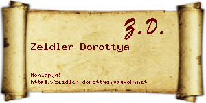 Zeidler Dorottya névjegykártya